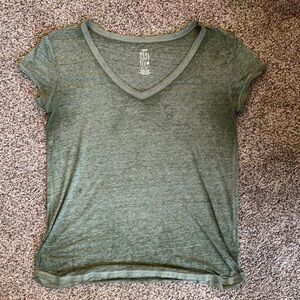 Aerie Green Fitted Short Sleeve T-Shirt